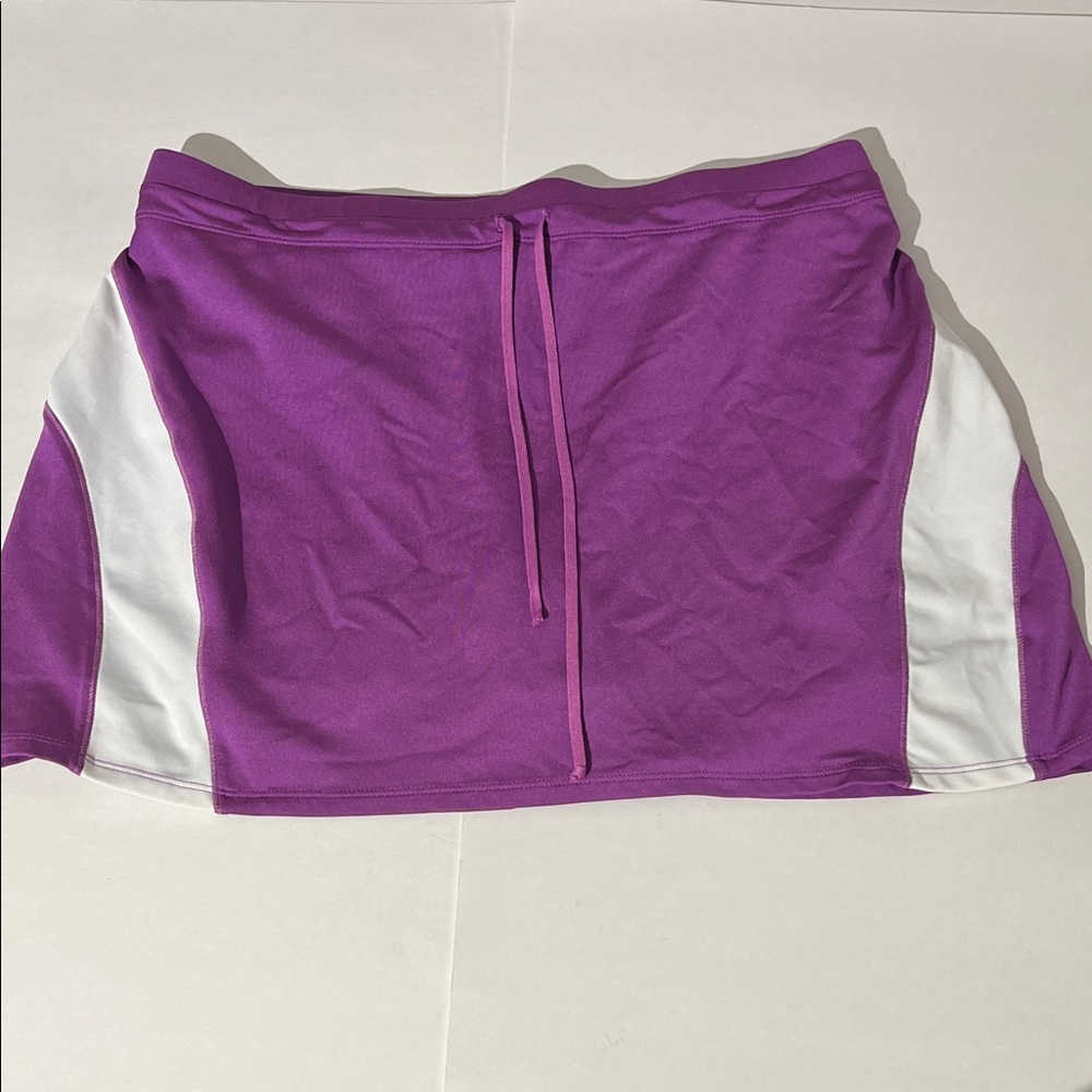 Athleta Tennis Skort Skirt w/ Shorts Purple White Medium Golf Athleisure Summer